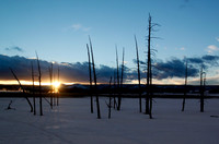Winter sunset in Yellowstone