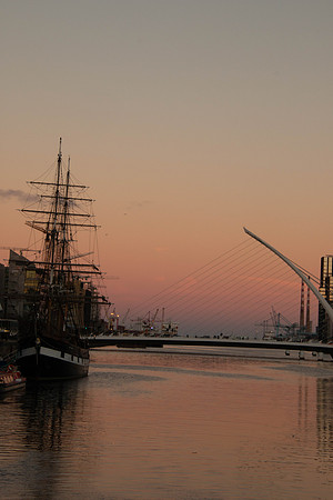 Sunset on the Liffy River in Dublin